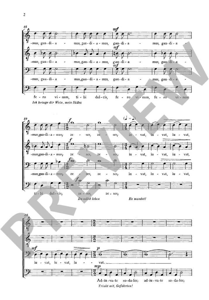 Drei Chorlieder vom Wein GeWV 53